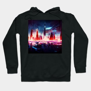 Cyberpunk City at Night Hoodie